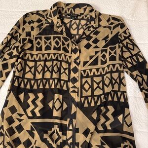 Ralph Lauren Black and Tan Geometric Shirt